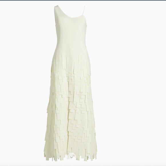 A.W.A.K.E. Mode Asymmetrical Ivory Maxi Dress - Picture 1 of 4